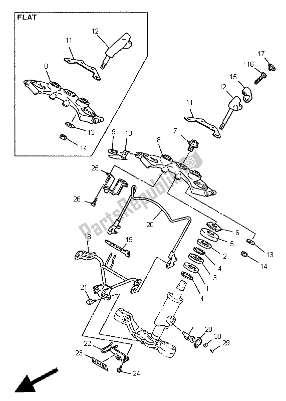 All parts for the Steering of the Yamaha XV 535 S Virago 1997