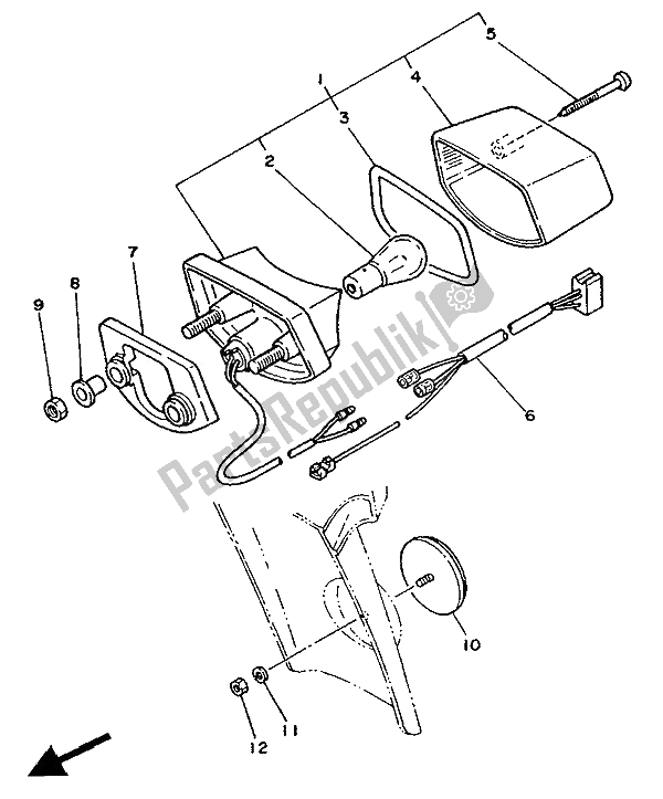 Tutte le parti per il Fanale Posteriore del Yamaha XT 350 1991