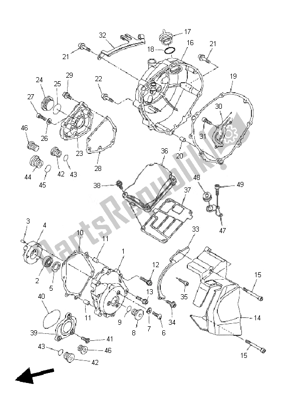 Tutte le parti per il Coperchio Del Carter 1 del Yamaha FZ1 SA Fazer 1000 2010