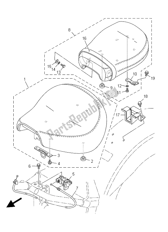 Todas las partes para Asiento de Yamaha XV 1600A Wildstar 1999