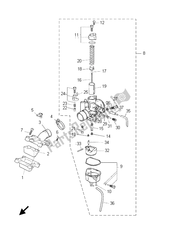 Tutte le parti per il Carburatore del Yamaha DT 50R SM 2005