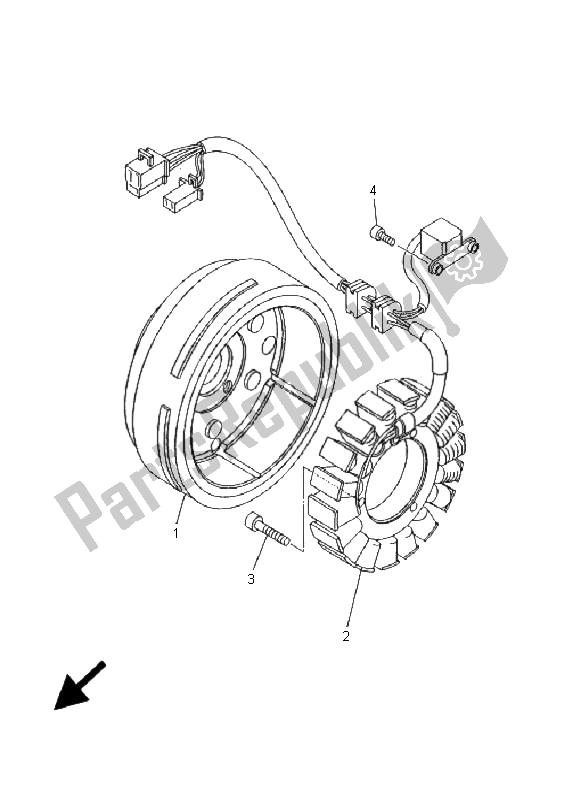 All parts for the Generator of the Yamaha XVS 1100 Dragstar 2001