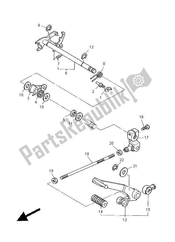 All parts for the Shift Shaft of the Yamaha XVS 650 Dragstar 2000