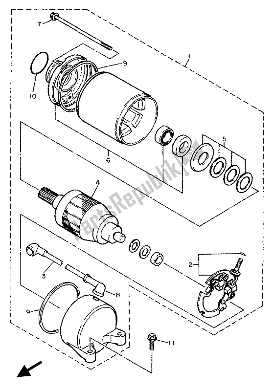 Todas las partes para Motor De Arranque de Yamaha FZR 600 Genesis 1993