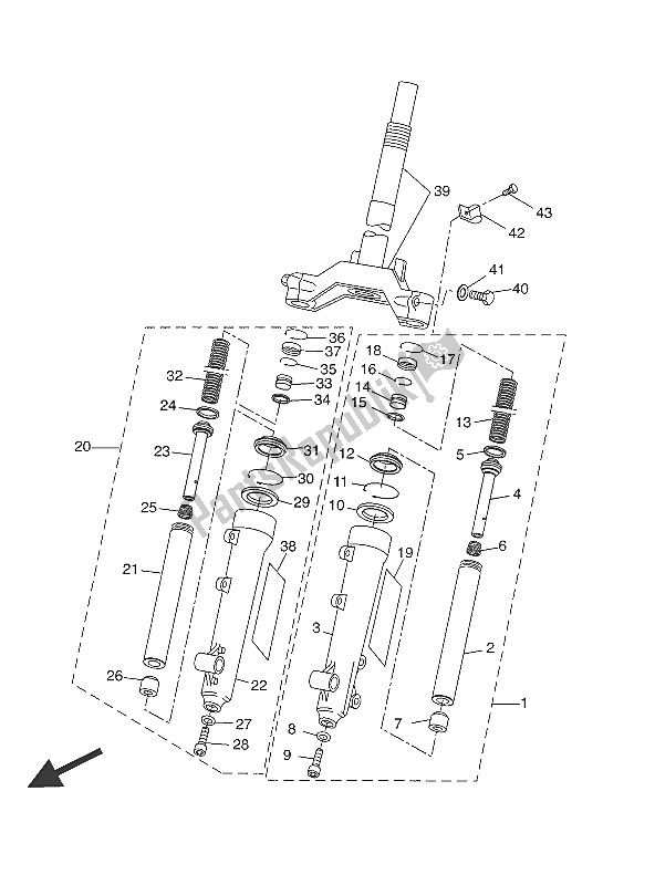 Tutte le parti per il Forcella Anteriore del Yamaha CW 50 LN 2016