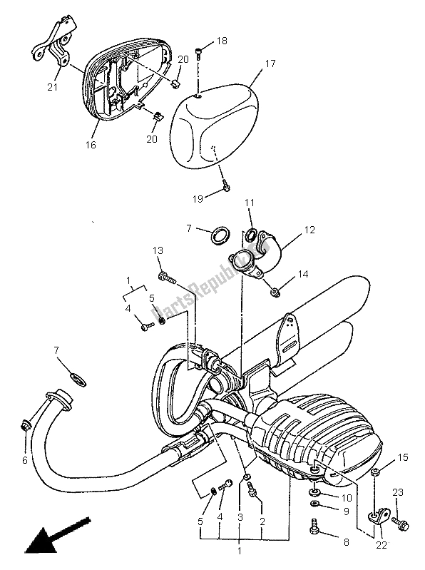 All parts for the Exhaust of the Yamaha XV 535 S Virago 1997