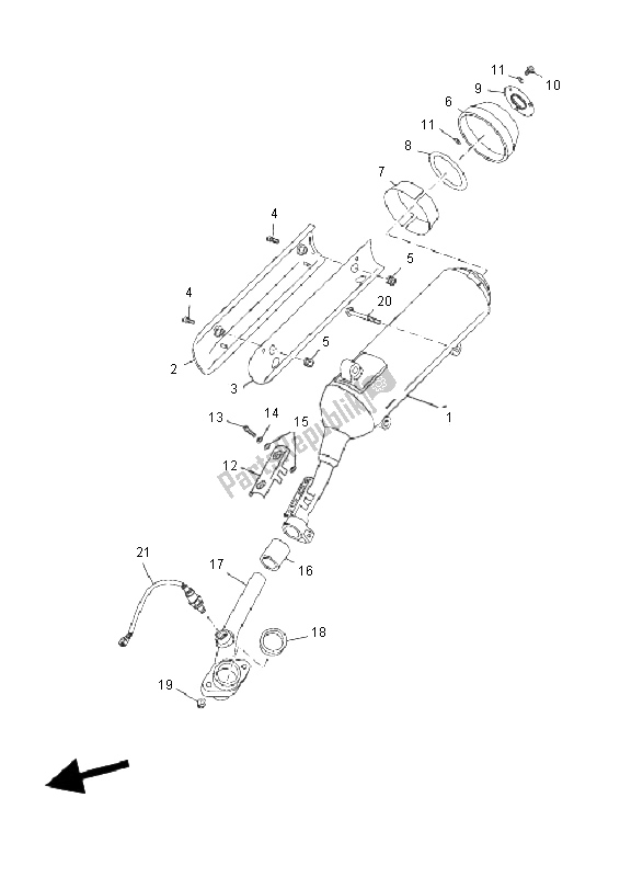 Toutes les pièces pour le échappement du Yamaha YP 250R X MAX 2011