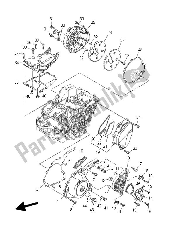 Todas las partes para Tapa Del Cárter 1 de Yamaha TDM 900 2007