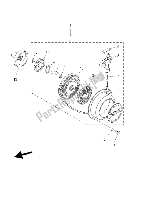 All parts for the Starter of the Yamaha YFM 450F Kodiak 4X4 2003