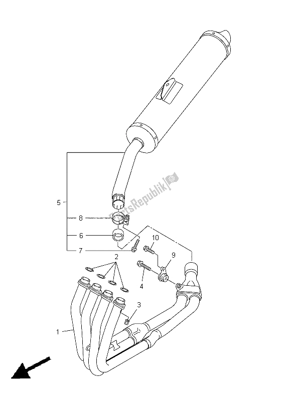 Toutes les pièces pour le échappement du Yamaha YZF R6 600 2005