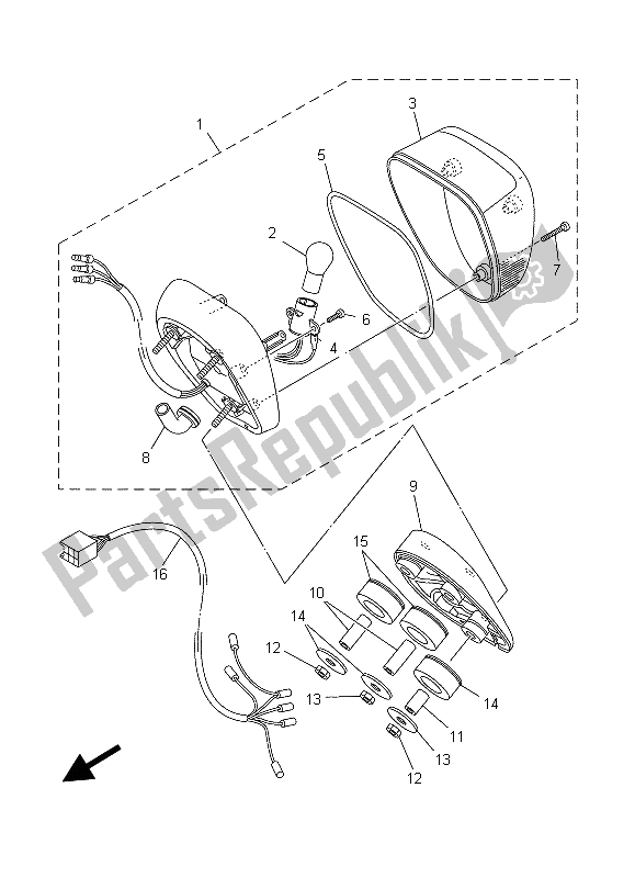 Todas las partes para Luz De La Cola de Yamaha XV 1600A Wildstar 1999