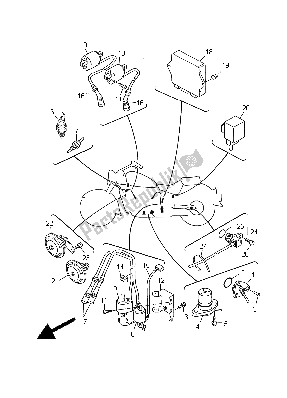 All parts for the Electrical 2 of the Yamaha XVZ 1300A Royalstar 2000