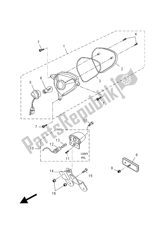 All parts for the Taillight of the Yamaha NS 50 2015