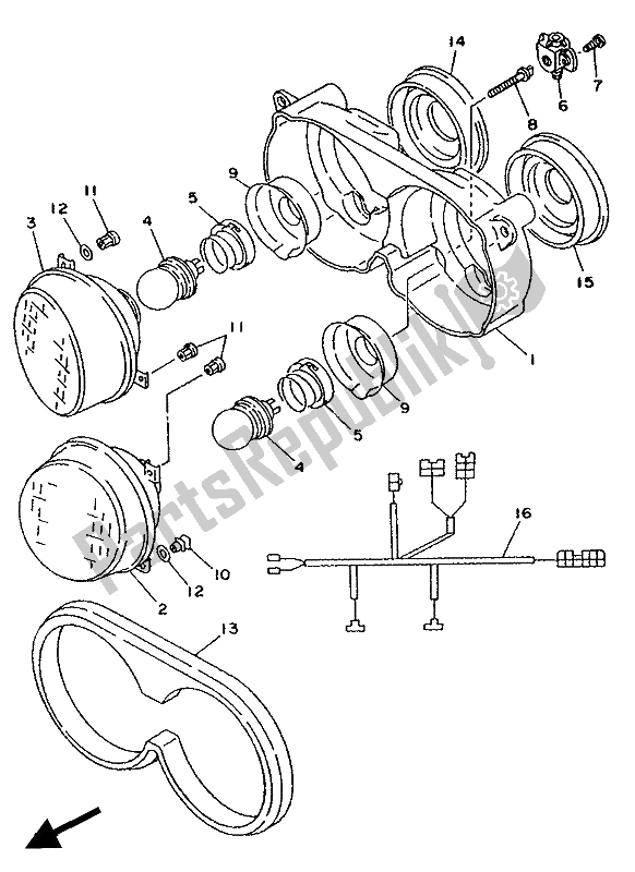 All parts for the Alternate (headlight) (for At) of the Yamaha TDM 850 1992