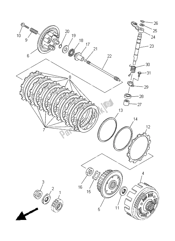 Toutes les pièces pour le Embrayage du Yamaha YFZ 450 2008