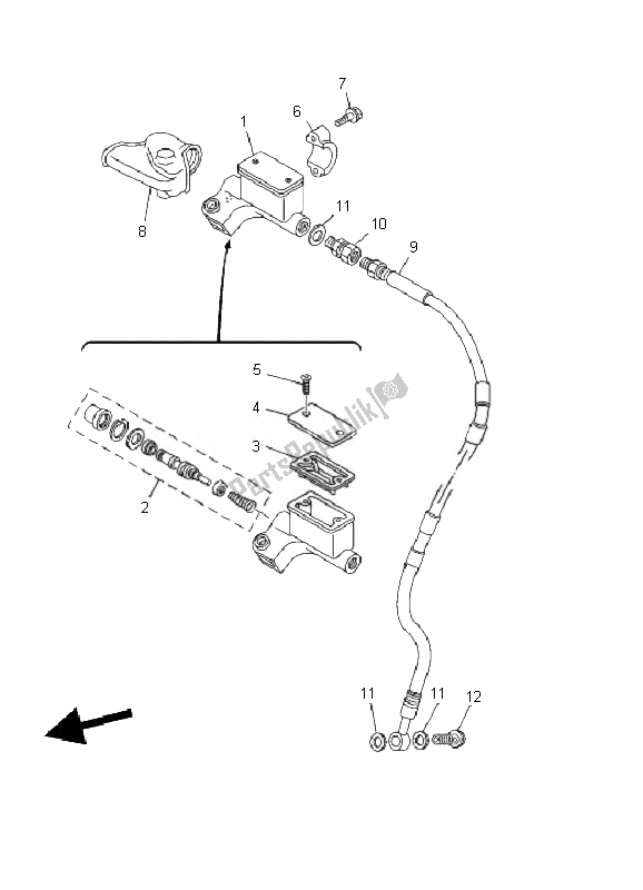Todas as partes de Cilindro Mestre Dianteiro (lw) do Yamaha TT R 125 SW LW 2007