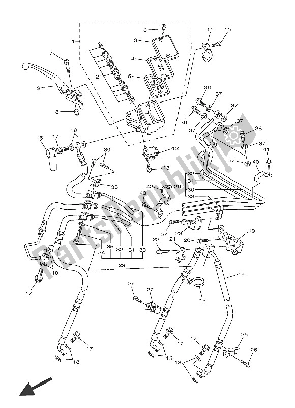 Toutes les pièces pour le Maître-cylindre Avant du Yamaha FJR 1300A 2016