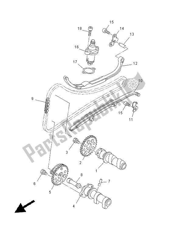 Tutte le parti per il Albero A Camme E Catena del Yamaha YP 400R 2015