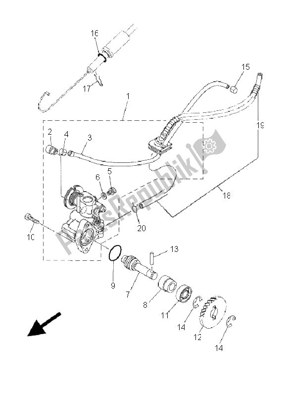 All parts for the Oil Pump of the Yamaha DT 125 RE 2005