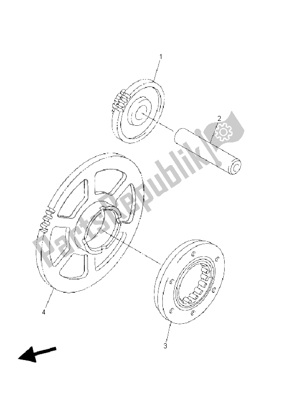 All parts for the Starter of the Yamaha FZ6 S 600 2006