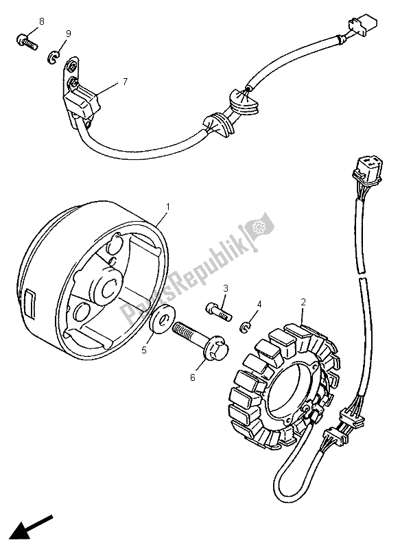 Toutes les pièces pour le Générateur du Yamaha XV 535 S Virago 1996