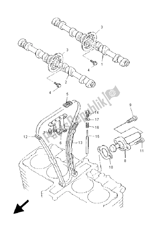 All parts for the Camshaft & Chain of the Yamaha XJR 1300 2001