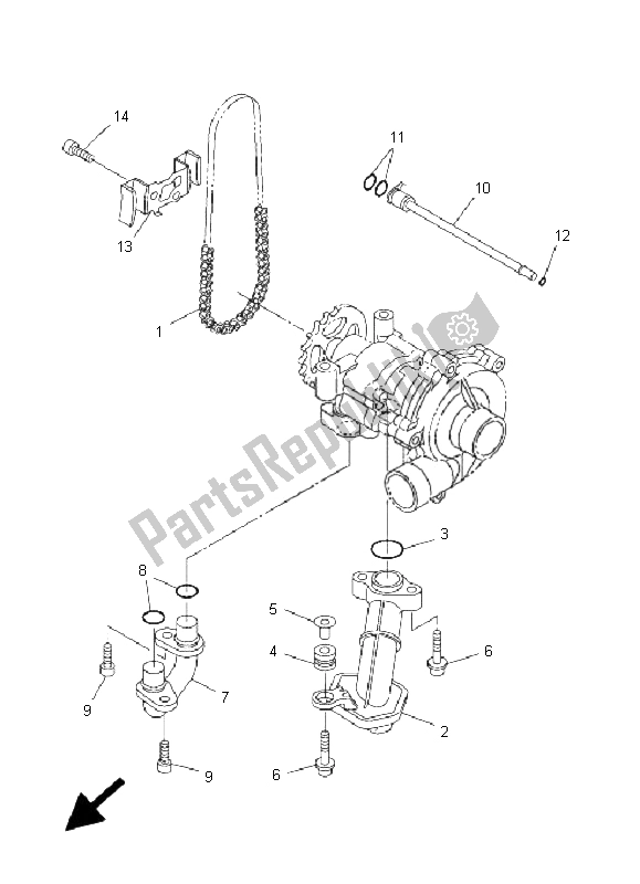 All parts for the Oil Pump of the Yamaha FZ1 N Fazer 1000 2008