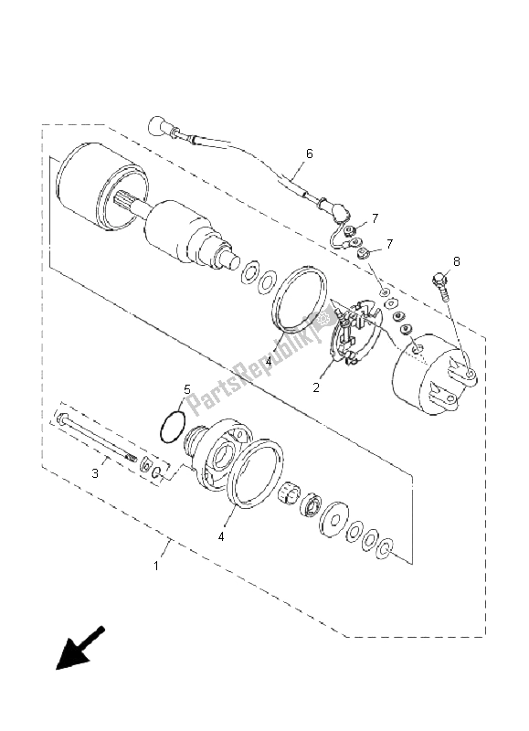 Alle onderdelen voor de Start De Motor van de Yamaha YP 400 Majesty 2006
