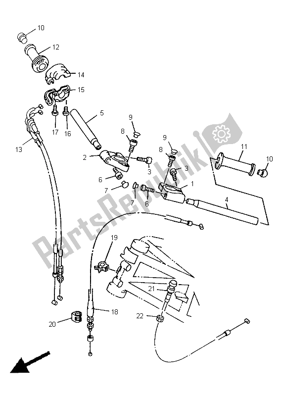 Wszystkie części do Uchwyt Kierownicy I Kabel Yamaha TRX 850 1998