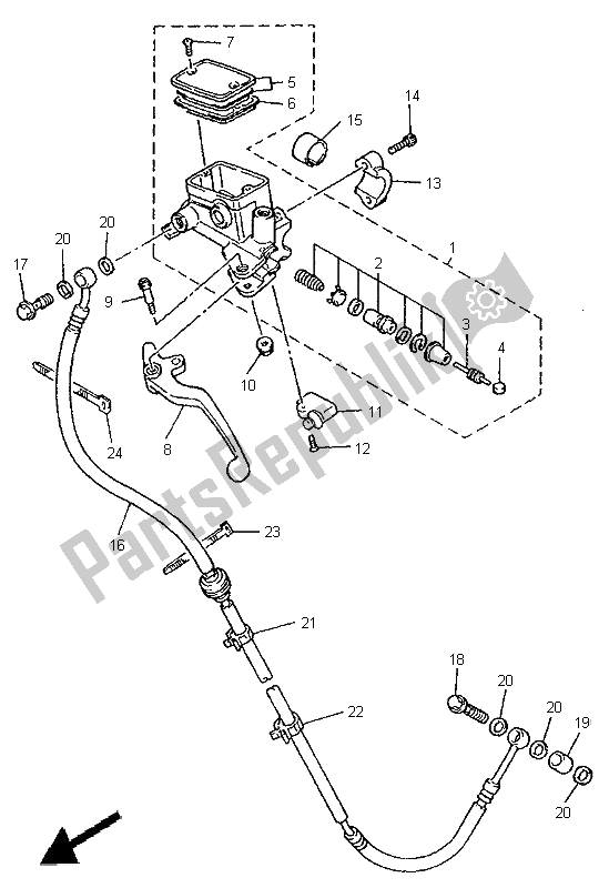 Tutte le parti per il Pompa Freno Anteriore 2 del Yamaha XJR 1200 1995