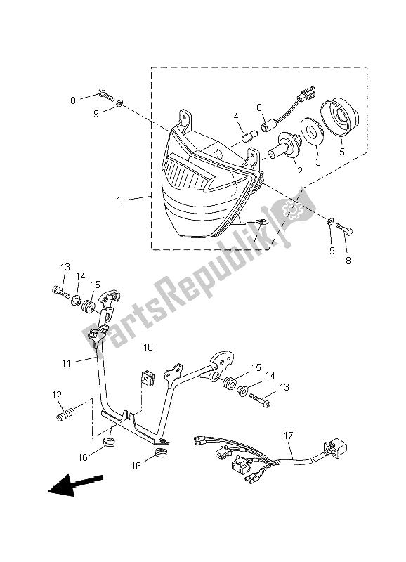 Tutte le parti per il Faro del Yamaha XT 660R 2009