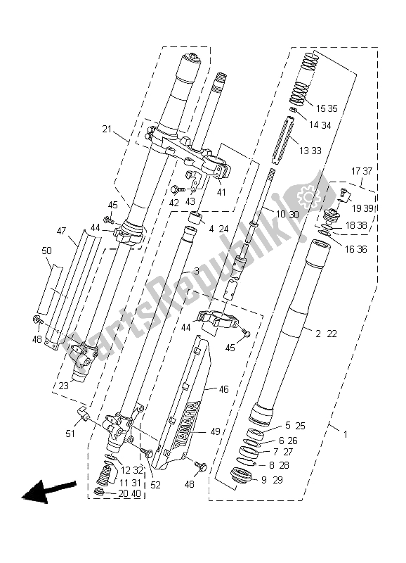 Tutte le parti per il Forcella Anteriore del Yamaha YZ 85 SW LW 2009