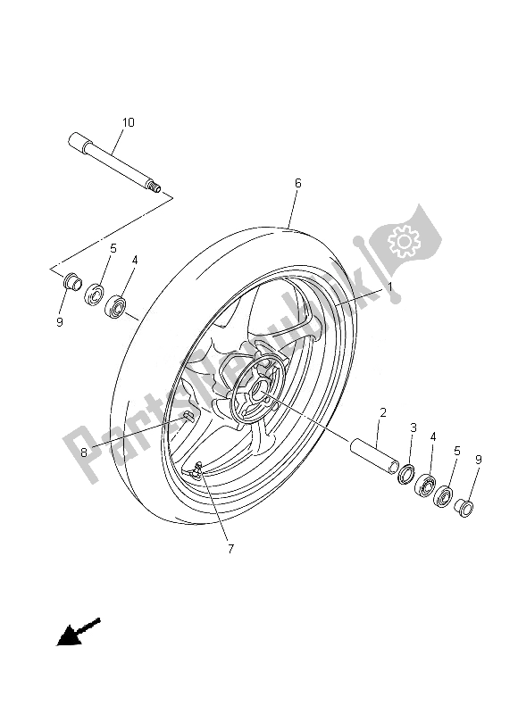 Todas as partes de Roda Da Frente do Yamaha FZ8 N 800 2013