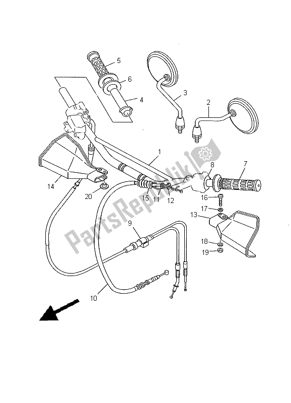 Toutes les pièces pour le Poignée Et Câble De Direction du Yamaha DT 125R 2000