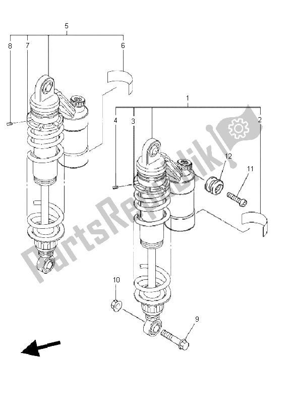 Tutte le parti per il Sospensione Posteriore del Yamaha XJR 1300 2011