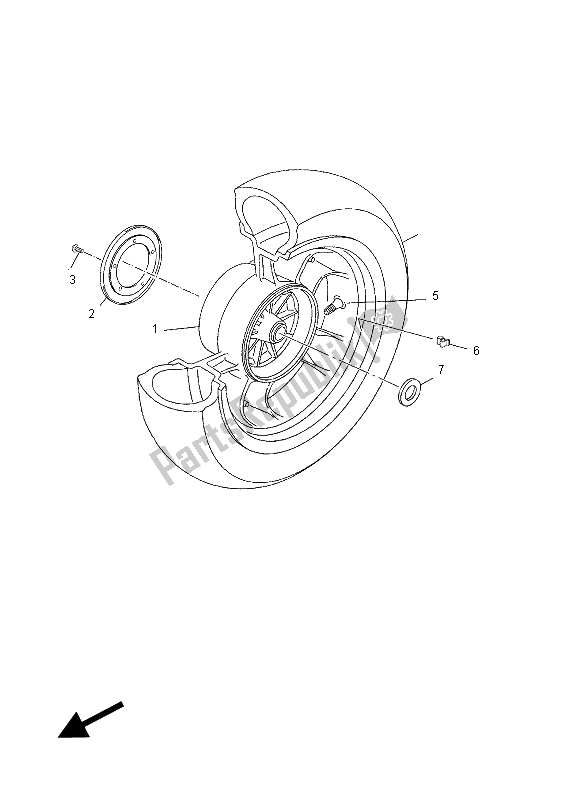 All parts for the Rear Wheel of the Yamaha YP 125 RA X MAX Business 2012