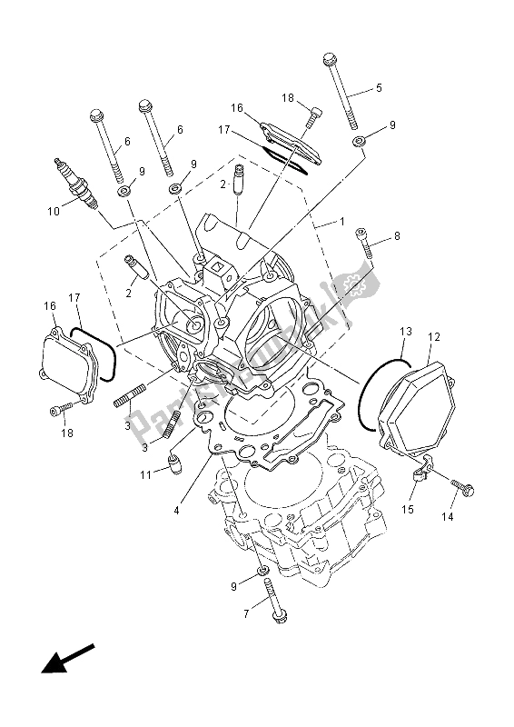 Wszystkie części do G? Owica Cylindra Yamaha XT 660Z Tenere 2015