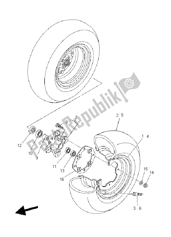 Toutes les pièces pour le Roue Avant du Yamaha YFM 660R 2005