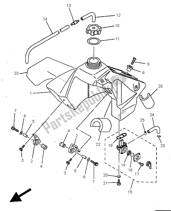 Toutes les pièces pour le Réservoir D'essence du Yamaha YZ 80 LC 1998