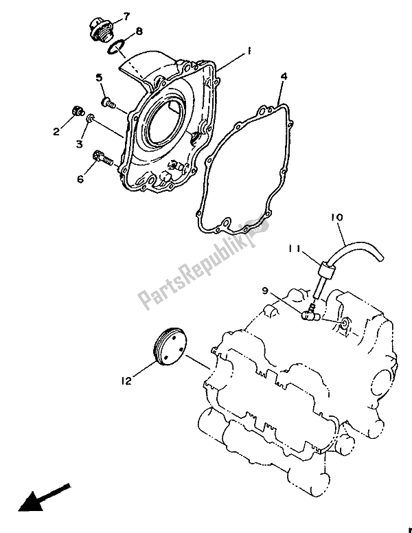 Toutes les pièces pour le Couvercle De Carter 1 du Yamaha TZ 250U 1988