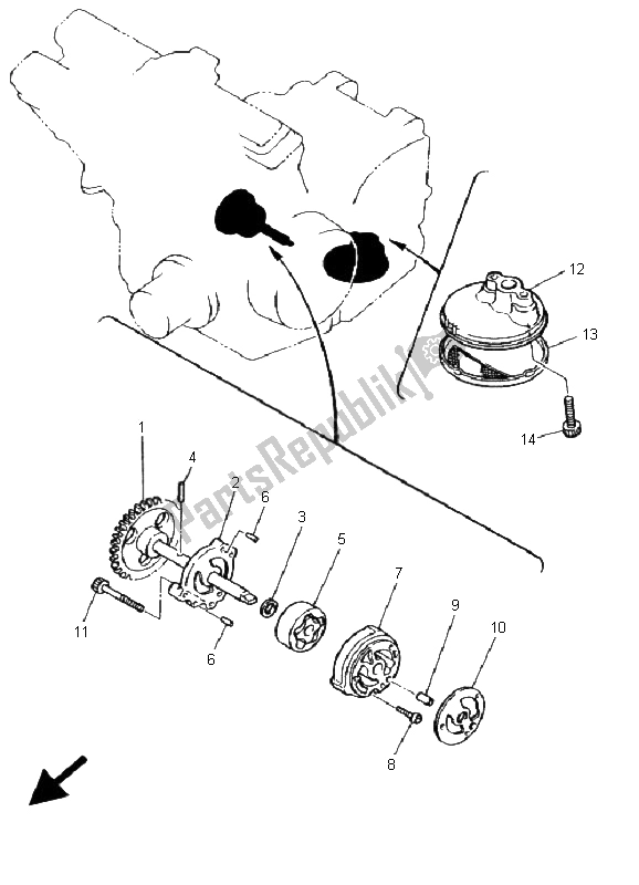 Toutes les pièces pour le La Pompe à Huile du Yamaha YZF 600R Thundercat 2001