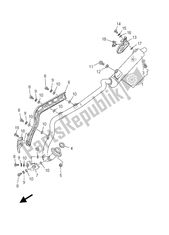 Tutte le parti per il Scarico del Yamaha TT R 90E 2003