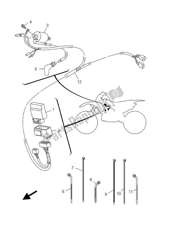 All parts for the Electrical 1 of the Yamaha YZ 250 2003