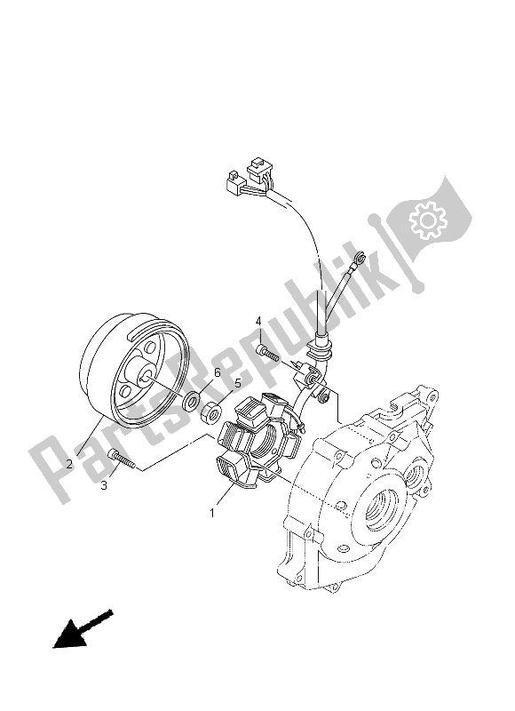 All parts for the Generator of the Yamaha TT R 50E 2015