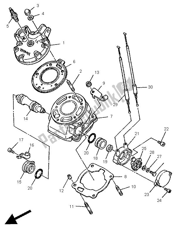 Tutte le parti per il Cilindro del Yamaha DT 125R 1998