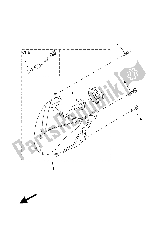 All parts for the Headlight of the Yamaha NS 50 2015