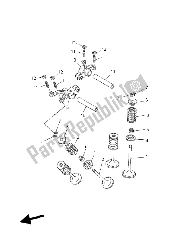 Alle onderdelen voor de Klep van de Yamaha MT 03 25 KW 660 2007