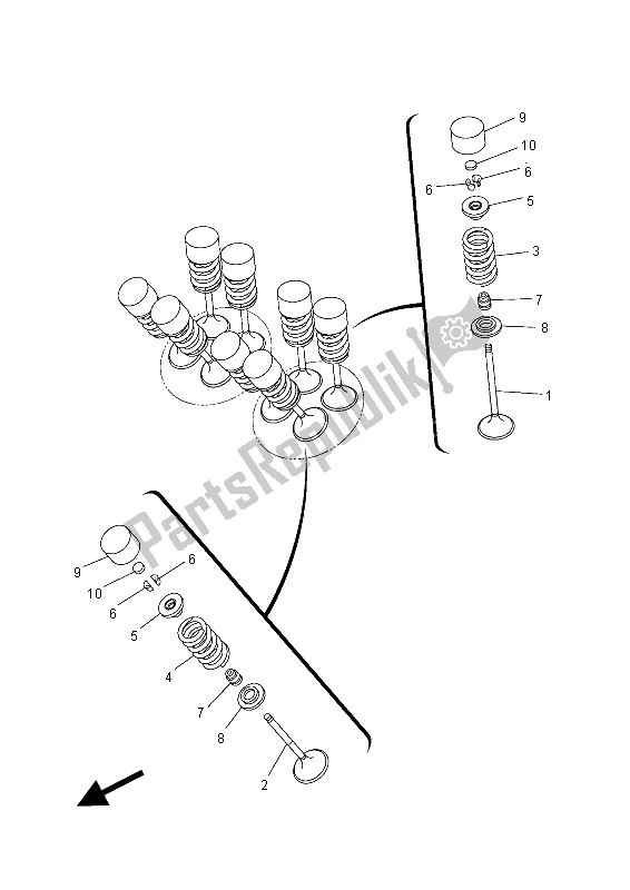 All parts for the Valve of the Yamaha MT-07 700 2015