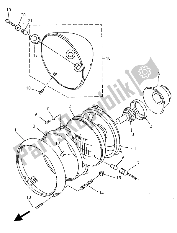 Toutes les pièces pour le Phare du Yamaha XVZ 1300A Royalstar 1997