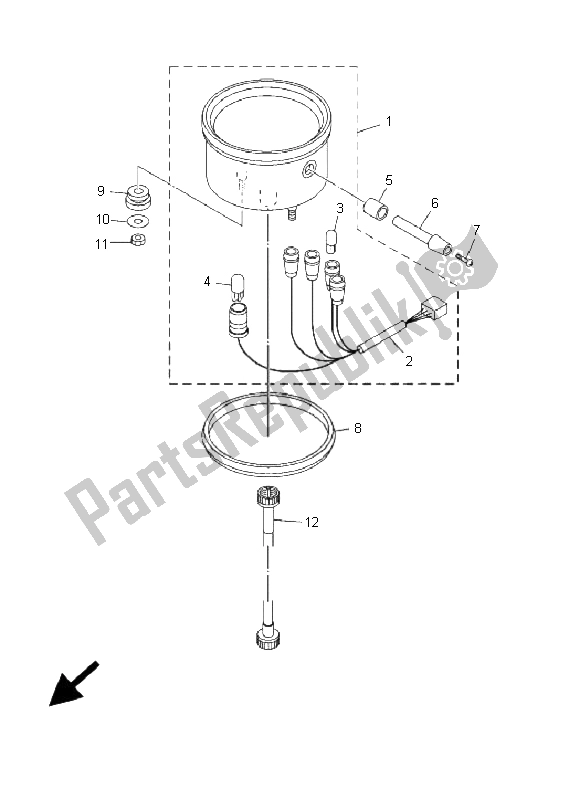 All parts for the Meter of the Yamaha XVS 250 Dragstar 2001